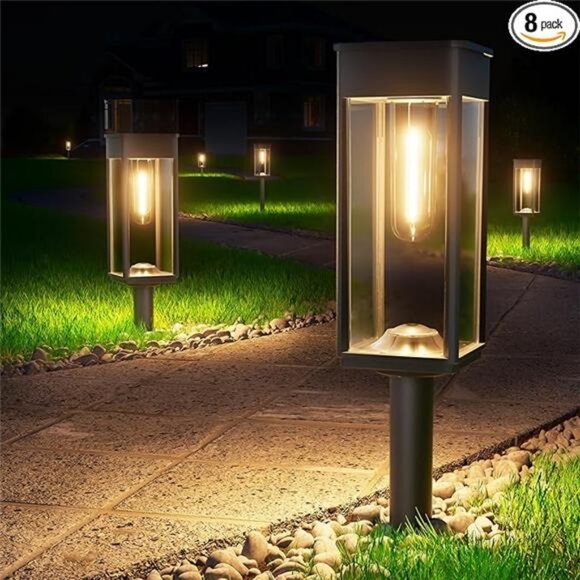 Bright Solar Pathway Lights Outdoor Waterproof IP65, 8 Pack Auto On/Off Solar - Picture 7 of 7